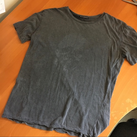 Brandy melville faded skull gray stone wash ITALY MODAL COTTON super soft shirt - Picture 7 of 8